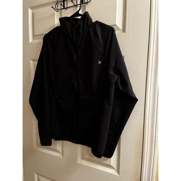 HURLEY~ BLACK BOMBER JACKET~LIGHTWEIGHT~LG - Picture 9 of 10
